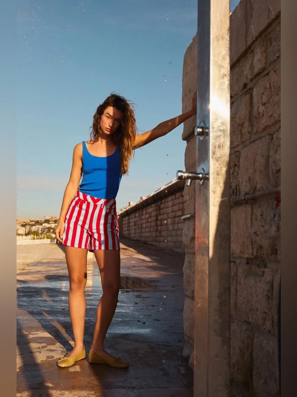 NEW Zara Striped High-Waist mom Shorts Size 2 XS